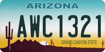 AZ license plate AWC1321