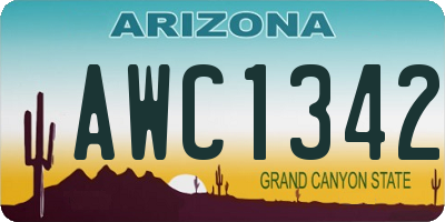 AZ license plate AWC1342