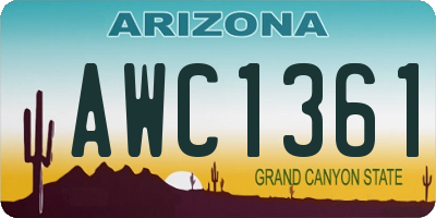 AZ license plate AWC1361