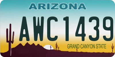 AZ license plate AWC1439