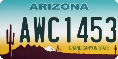 AZ license plate AWC1453