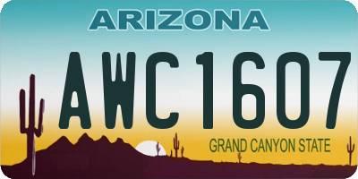 AZ license plate AWC1607