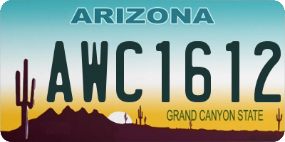 AZ license plate AWC1612