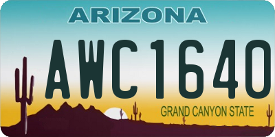 AZ license plate AWC1640