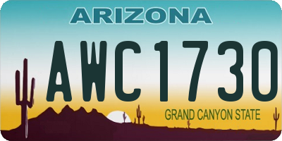 AZ license plate AWC1730