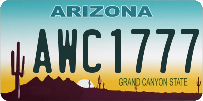 AZ license plate AWC1777