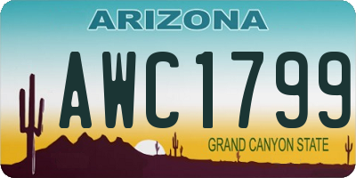 AZ license plate AWC1799