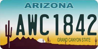 AZ license plate AWC1842