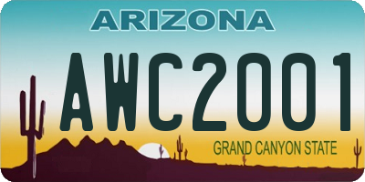 AZ license plate AWC2001