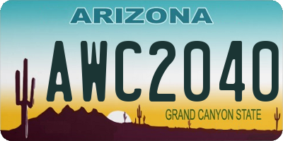 AZ license plate AWC2040