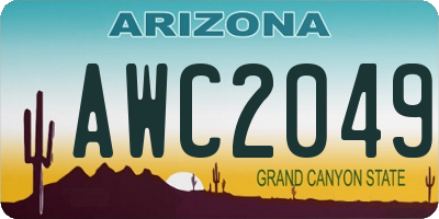 AZ license plate AWC2049