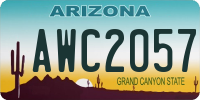 AZ license plate AWC2057