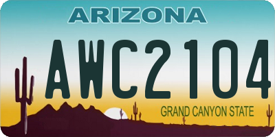 AZ license plate AWC2104