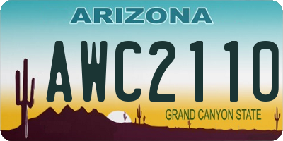 AZ license plate AWC2110