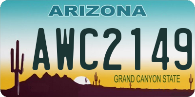 AZ license plate AWC2149