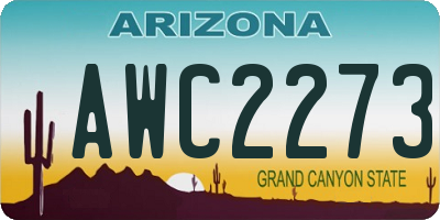 AZ license plate AWC2273