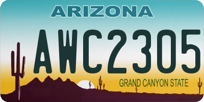 AZ license plate AWC2305