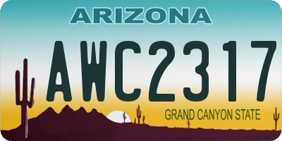 AZ license plate AWC2317