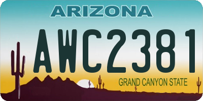AZ license plate AWC2381