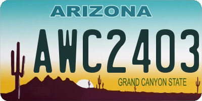 AZ license plate AWC2403