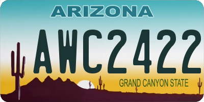 AZ license plate AWC2422