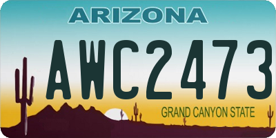 AZ license plate AWC2473