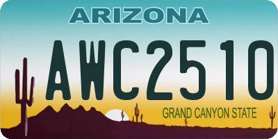 AZ license plate AWC2510