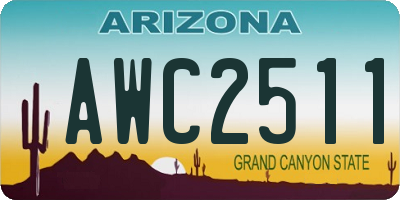 AZ license plate AWC2511