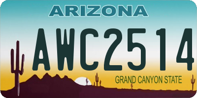 AZ license plate AWC2514