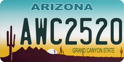 AZ license plate AWC2520
