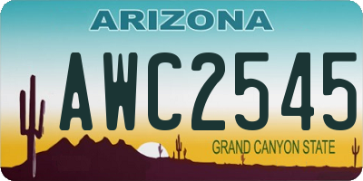 AZ license plate AWC2545