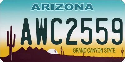 AZ license plate AWC2559