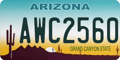 AZ license plate AWC2560