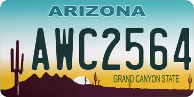 AZ license plate AWC2564