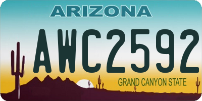 AZ license plate AWC2592