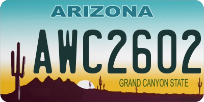 AZ license plate AWC2602