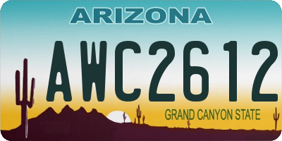 AZ license plate AWC2612