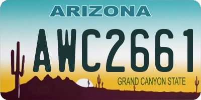 AZ license plate AWC2661