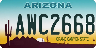 AZ license plate AWC2668