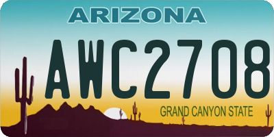 AZ license plate AWC2708