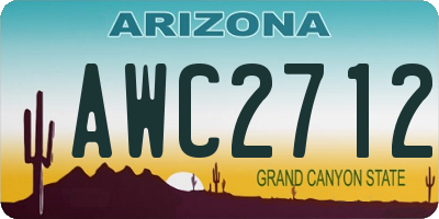 AZ license plate AWC2712