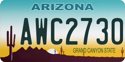 AZ license plate AWC2730