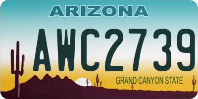 AZ license plate AWC2739