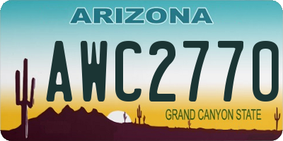 AZ license plate AWC2770