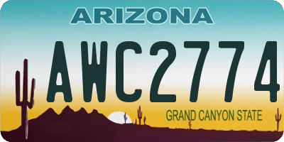 AZ license plate AWC2774