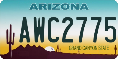 AZ license plate AWC2775
