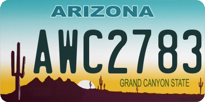 AZ license plate AWC2783