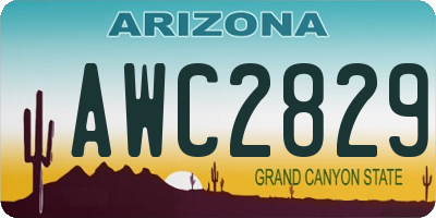 AZ license plate AWC2829