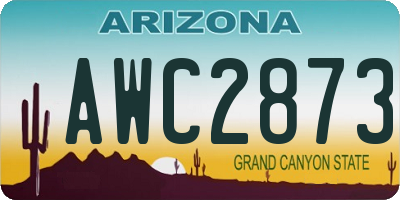 AZ license plate AWC2873