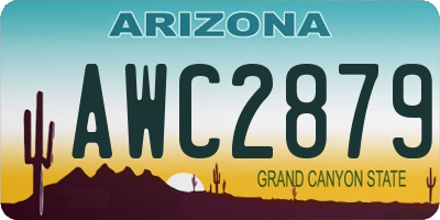 AZ license plate AWC2879